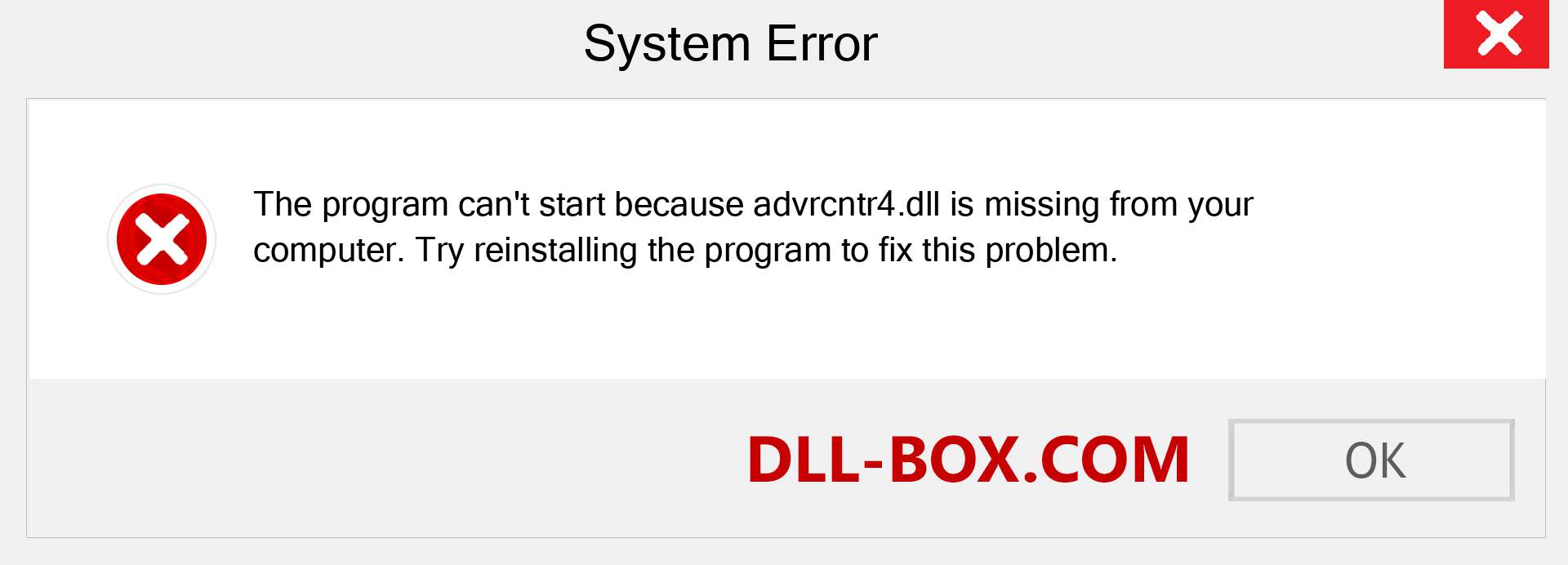  advrcntr4.dll file is missing?. Download for Windows 7, 8, 10 - Fix  advrcntr4 dll Missing Error on Windows, photos, images